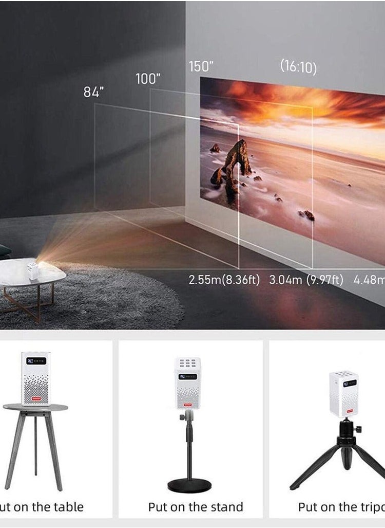 Crony - CRONY C900 upright Projector with BT speaker Smart DLP Projector Bluetooth 5.0 1080P Supported Wireless Mirroring Built-in Battery - Image 1