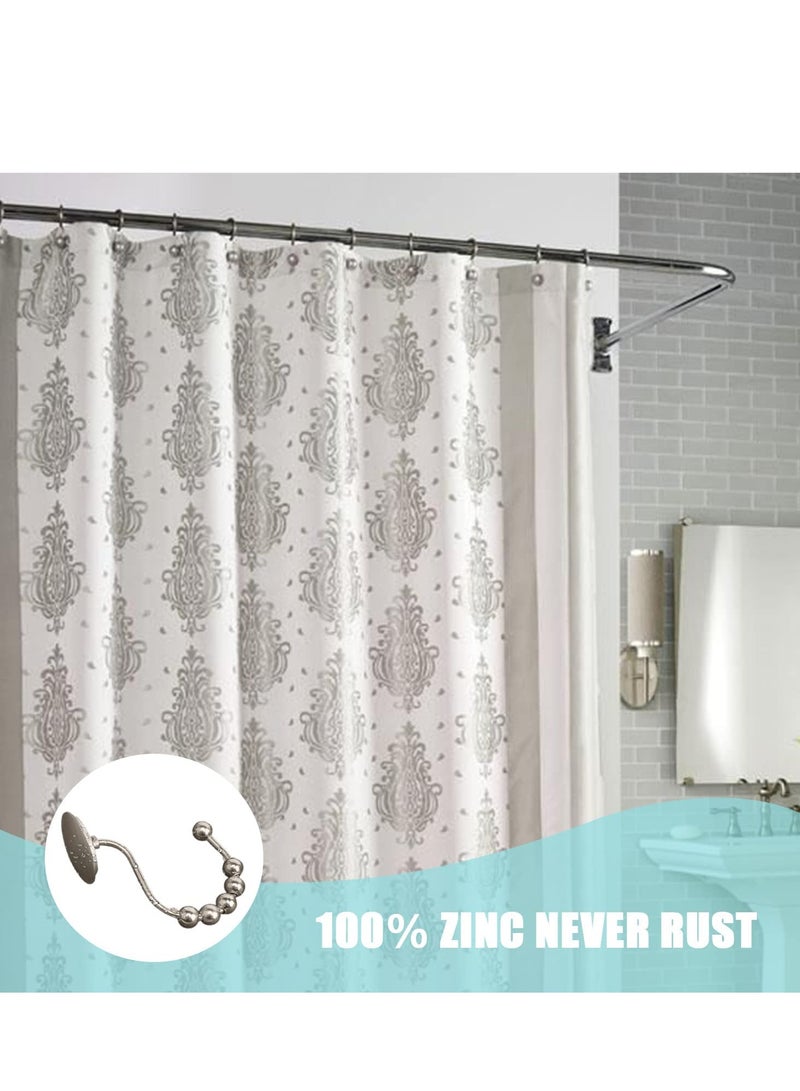 Shower Curtain Hooks Nickel Decorative Shower Rings Easy Glide for Shower Curtain Rod Rust Proof for Bathroom Shower Curtain Rods Curtains Clothing for Most Curtains Shower Curtains Set of 12 - Image 3