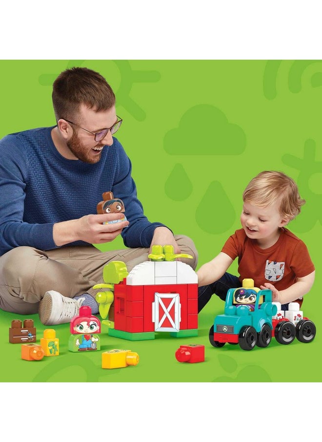 Mega Brands Mega BLOKS Fisher-Price Toddler Building Blocks Toy Set, Green Town Grow & Protect Farm with 51 Pieces, 3 Figures, Ages 1+ Years  - Image 3