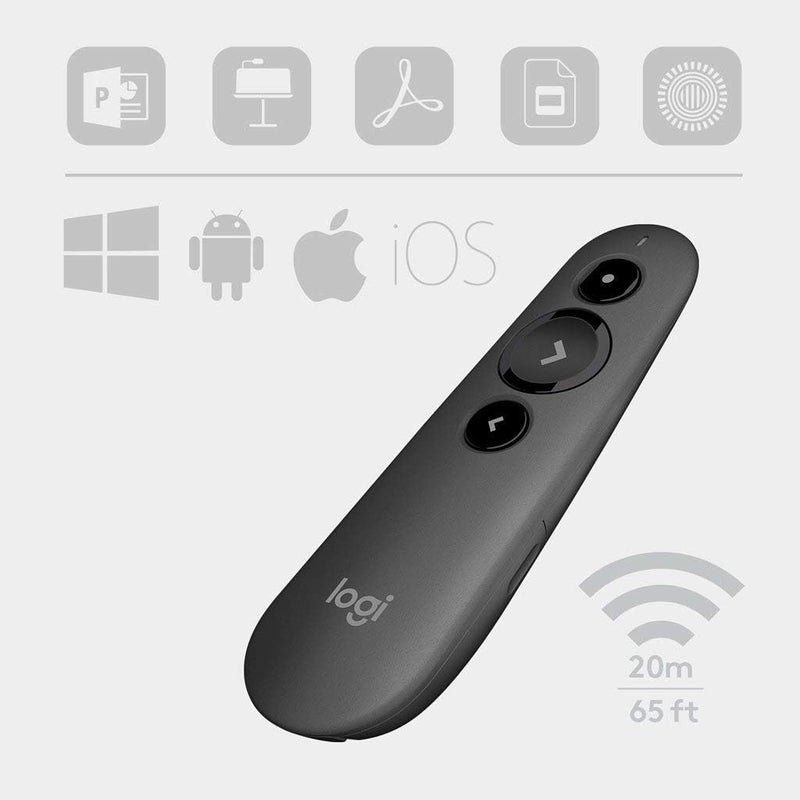 Logitech R500 Laser Presentation Remote Clicker with Dual Connectivity Bluetooth or USB for Powerpoint, Keynote, Google Slides, Wireless Presenter (Renewed) - Image 2