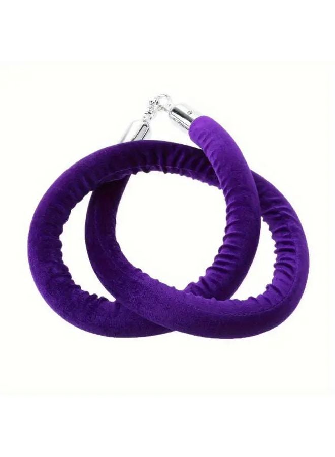 Purple Velvet Rope Barrier Tape Durable Soft Plush For Event Management Crowd Control - Image 2
