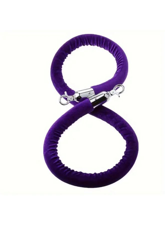 Purple Velvet Rope Barrier Tape Durable Soft Plush For Event Management Crowd Control - Image 3