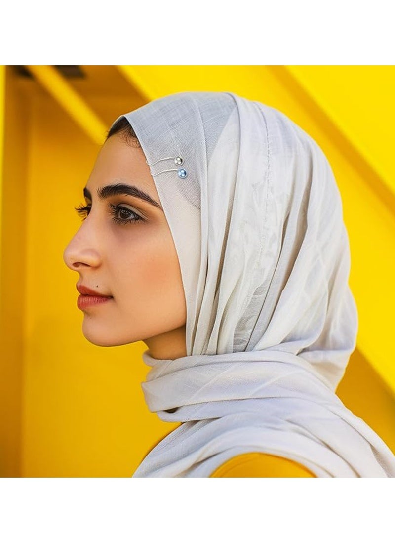 32 Pcs Hijab Simulated Pearl Brooch Pins for Women,Headscarf Hijab U Clips,Faux Pearl Scarf Clips Pin-Less Scarf Clips,Scarf Brooch Pin Headscarf Shawl Lady Scarf Hijab Clips(multi colors) - Image 5