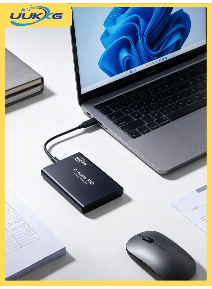 UUKKG 2TB Portable External Hard Drive, Mini SSD Hard Drives,Solid State External Drives,Computer Backup Drive,USB 3.1 to Type-C Support Data Storage Transfer for Windows XP PC Laptop and Mac(Black) - Image 4