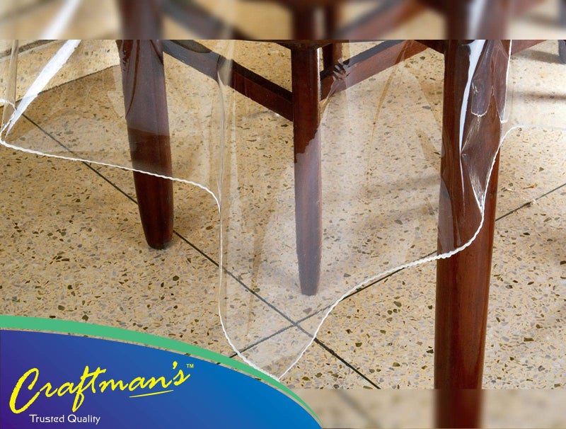 Oriental Weavers OrientalWeavers Premium 4 Seater Tablecloth Protector 60x60In - Waterproof and Stain Resistant - Square Transparent PVC Centre Tables - Image 5