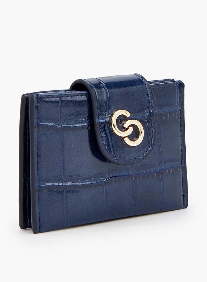 سيليست Textured Wallet With Button Flap