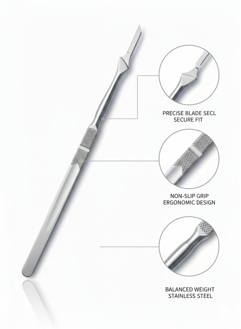 تنم مقبض مشرط جراحي رقم 3 ممتاز - مصنوع من الفولاذ المقاوم للصدأ بدرجة احترافية مع مقبض مريح - Image 2
