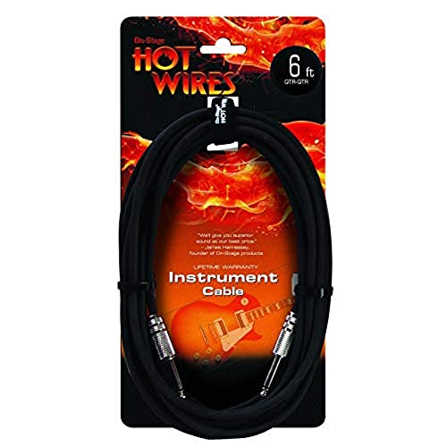 OnStage On-Stage Hot Wires 1/4" Guitar Instrument Cable, 6 Feet - Image 2