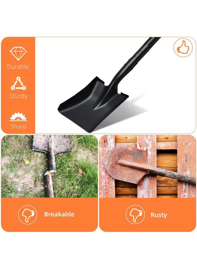 TwinkleTool Small Square Shovel for Digging with Metal Handle, 43.3 Inch Heavy Duty Small Shovel, Trench Shovels Ideal for Digging Gardening Trenching Camping Planting Transferring, Black - Image 3