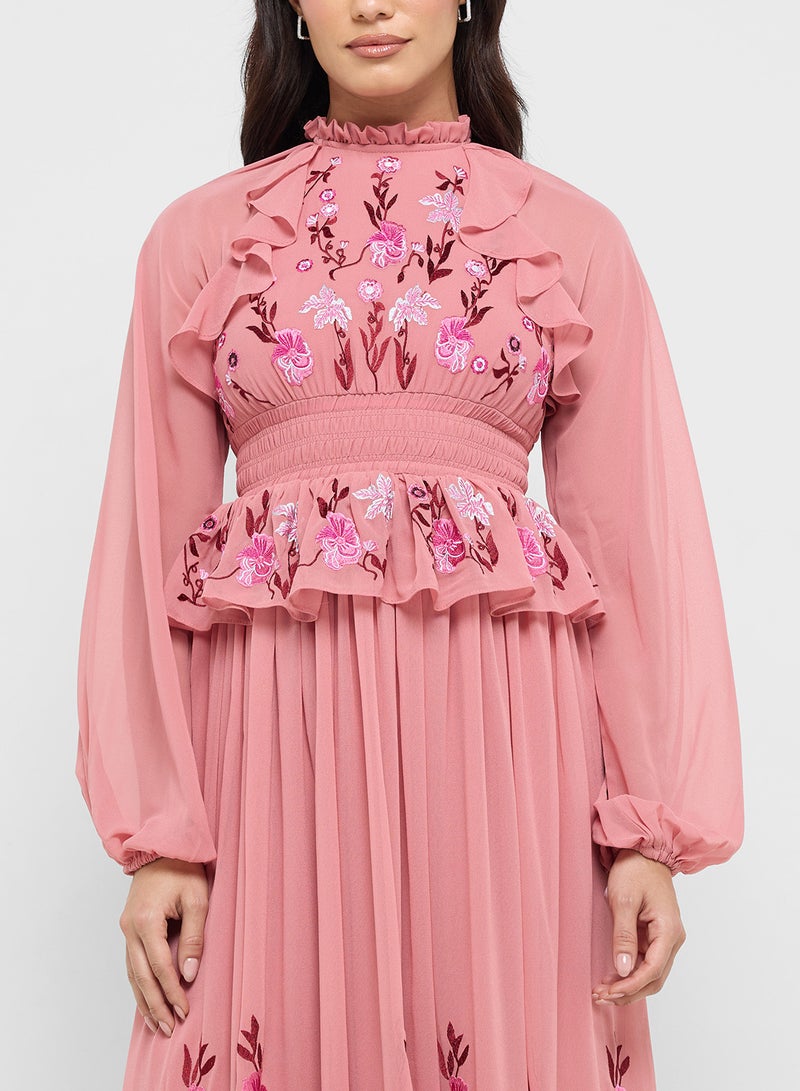 Frock and Frill Embroidered Midi Dress - Image 3