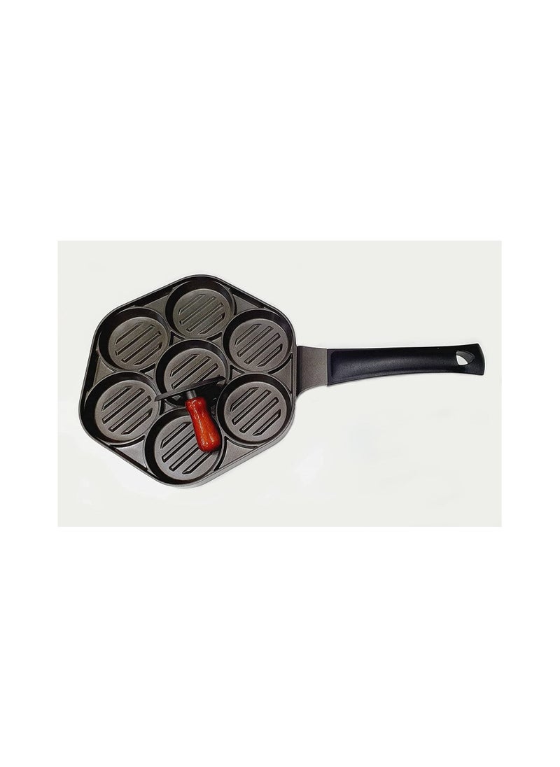 Yuniverse - Yuniverse 7 Egg Frying Pan - Non Stick Fried Egg Pans Divided Egg Cooker Frying Pan - Multifunction Fried Egg Burger Pan for Breakfast, Pancake, Poached Egg - Image 1