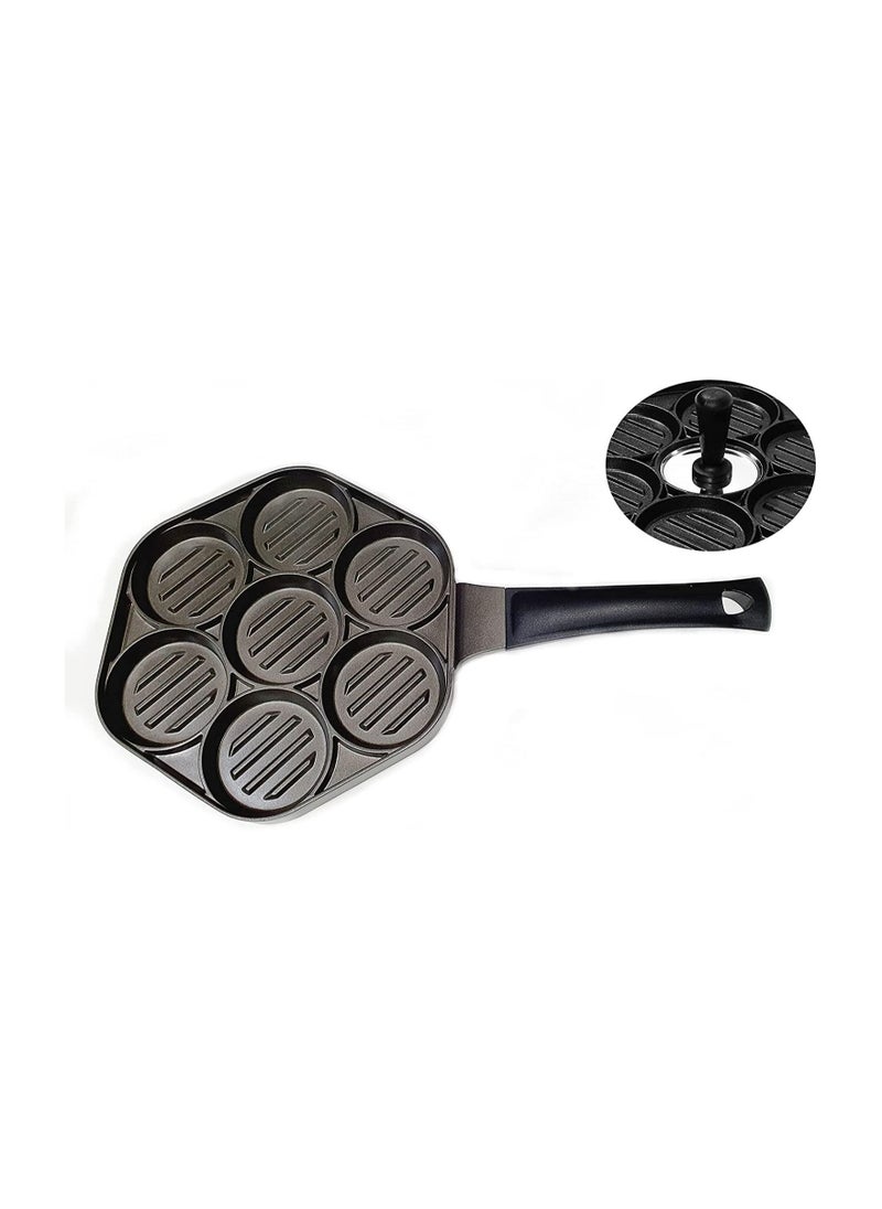 Yuniverse - Yuniverse 7 Egg Frying Pan - Non Stick Fried Egg Pans Divided Egg Cooker Frying Pan - Multifunction Fried Egg Burger Pan for Breakfast, Pancake, Poached Egg - Image 1