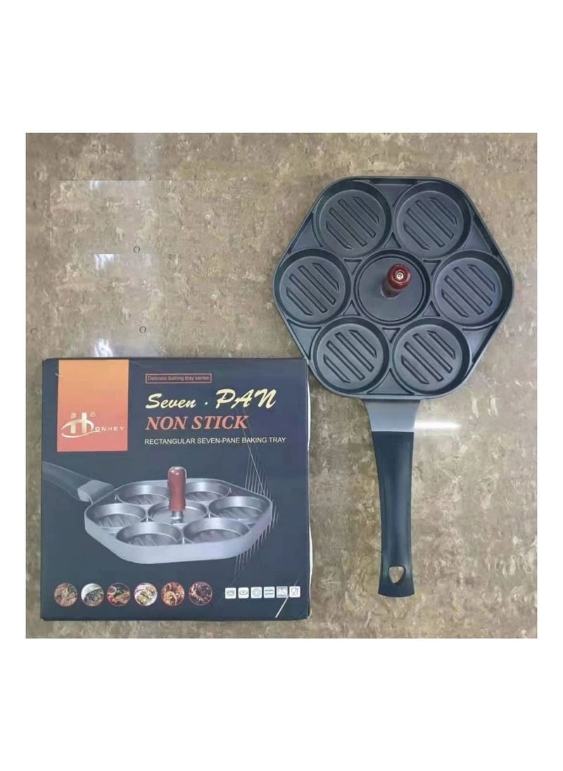 Yuniverse - Yuniverse 7 Egg Frying Pan - Non Stick Fried Egg Pans Divided Egg Cooker Frying Pan - Multifunction Fried Egg Burger Pan for Breakfast, Pancake, Poached Egg - Image 1
