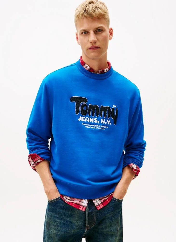 Bouclé Logo Relaxed Sweatshirt