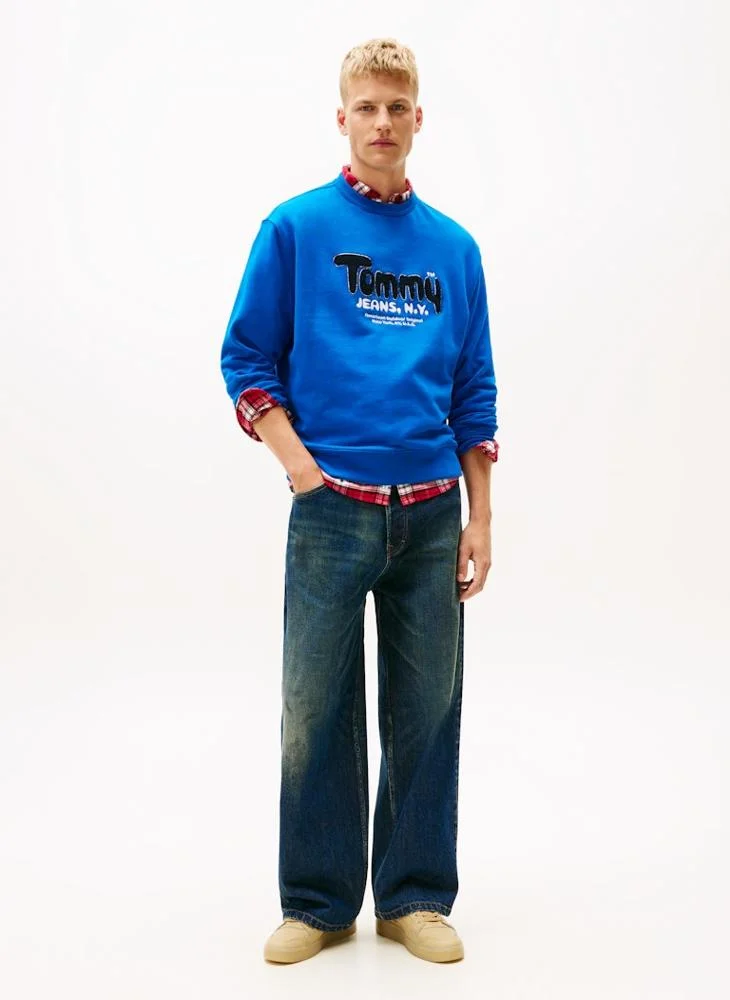 TOMMY JEANS  Bouclé Logo Relaxed Sweatshirt for Men | Best Price UAE