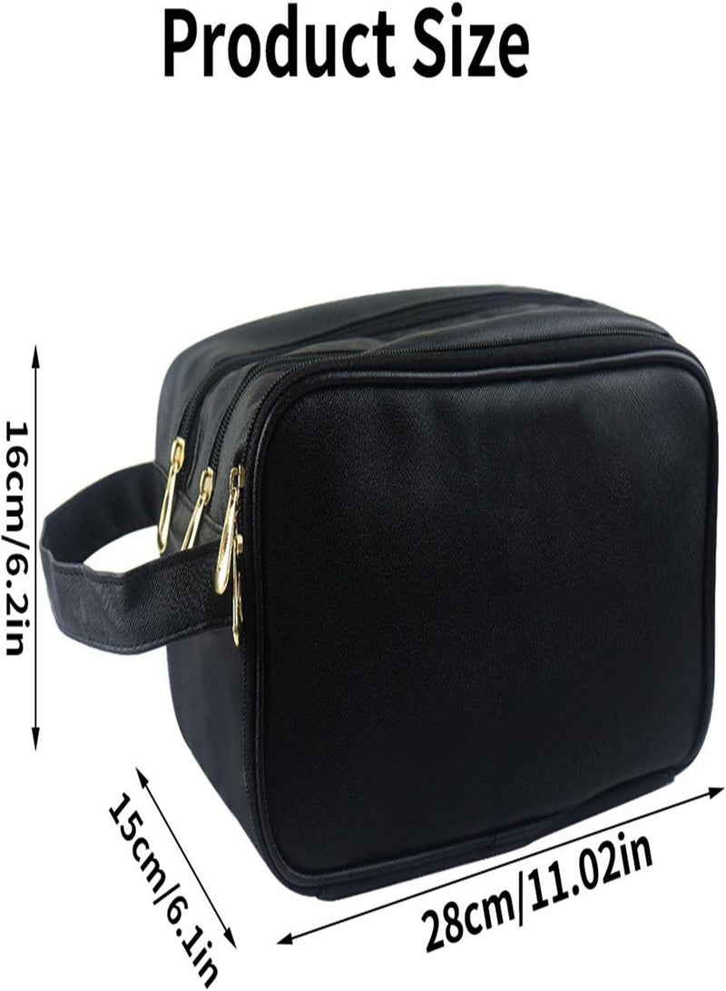 GGOOT Travel Toiletry Bag for Men - Waterproof Toiletry Travel Pouch - Black Mens Travel Bag with 2 Compartments and Mesh Bags for Toiletries, Cosmetics, and More - Image 4