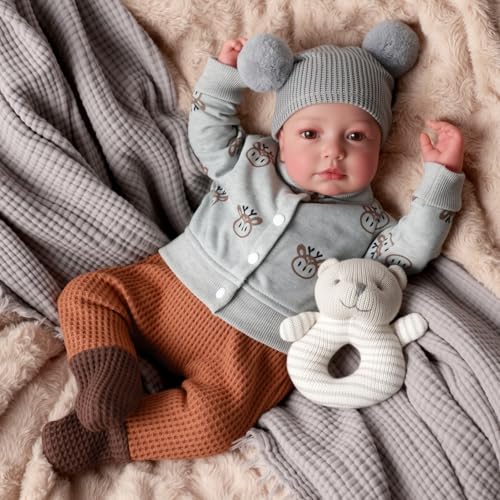 BABESIDE Lifelike Reborn Baby Dolls Boys 17Inch Real Baby Feeling RealisticNewborn Baby Doll Cloth Body Real Life Baby Dolls with Toy Gift Box for Kids Age 3 - Image 5