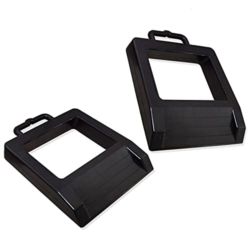 HOXWELL Rubber Heavy Duty Pallet Jack Rubber Wheel Chock 2 Pack, Premium Pallet Jack Stopper for Truck 14.2" Length x 11.2" Width x 2" Height (Black, 2 Packs) - Image 1