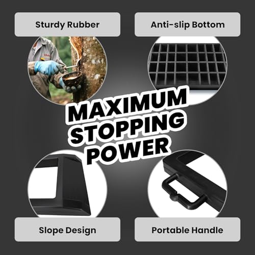HOXWELL Rubber Heavy Duty Pallet Jack Rubber Wheel Chock 2 Pack, Premium Pallet Jack Stopper for Truck 14.2" Length x 11.2" Width x 2" Height (Black, 2 Packs) - Image 4