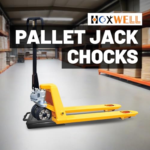 HOXWELL Rubber Heavy Duty Pallet Jack Rubber Wheel Chock 2 Pack, Premium Pallet Jack Stopper for Truck 14.2" Length x 11.2" Width x 2" Height (Black, 2 Packs) - Image 3