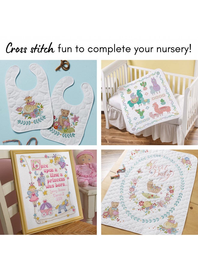 Bucilla Bucilla Counted Cross Stitch Birth Record Kit, 10 by 13-Inch, 45328 Princess , Pink  - Image 5