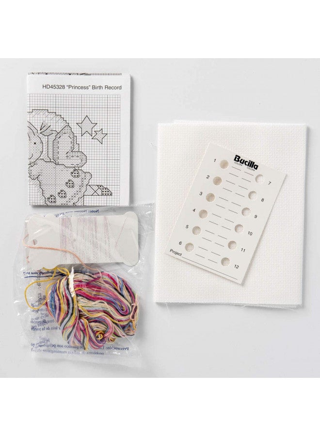Bucilla Bucilla Counted Cross Stitch Birth Record Kit, 10 by 13-Inch, 45328 Princess , Pink  - Image 3