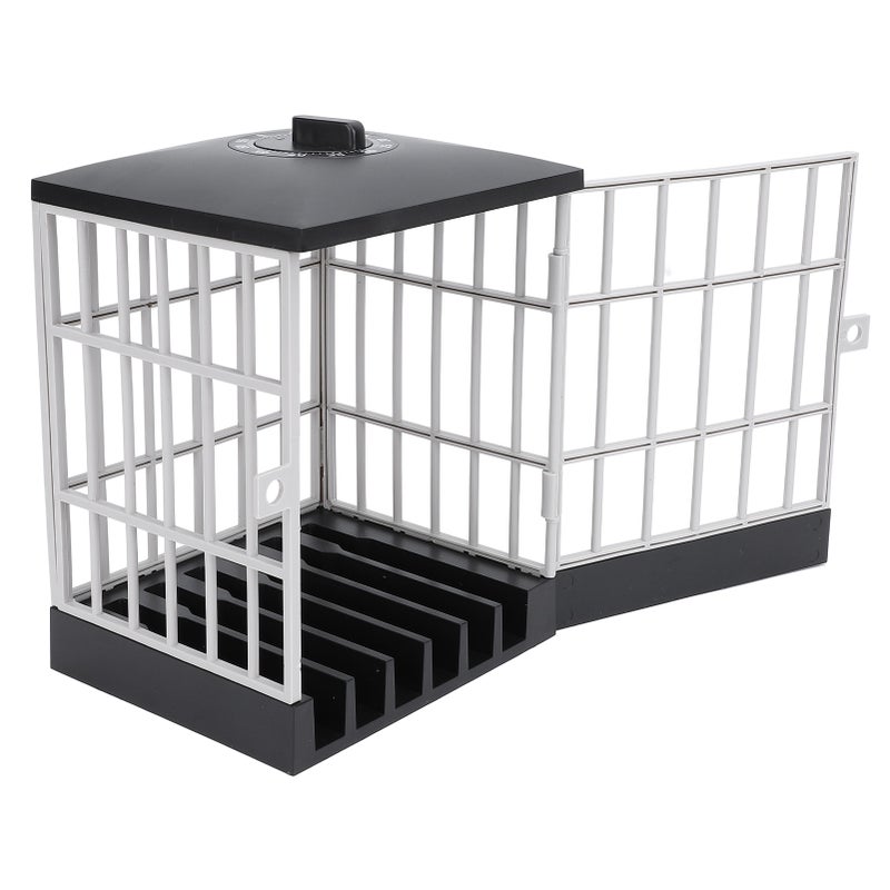 Mobile Phone Jail with Timer Cell Phones Prison Lock Up Safe Smartphone Stand Holder Classroom Home Table Office Storage Gadget Black and Grey - Image 2