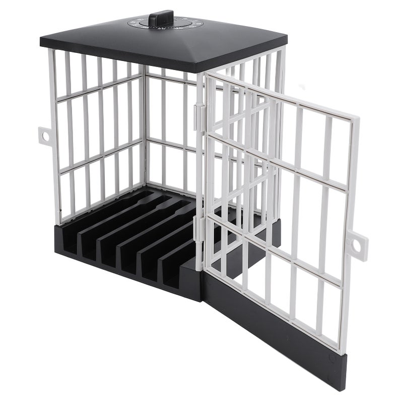 Mobile Phone Jail with Timer Cell Phones Prison Lock Up Safe Smartphone Stand Holder Classroom Home Table Office Storage Gadget Black and Grey - Image 3