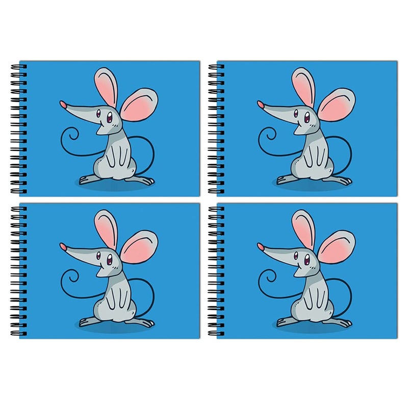 tinywalk Tinywalk Q Sketch Book Drawing Pad Landscape Sketch Book with Black Sheets Thick Sheets A4 Size100 Sheets200 Pages Pack of 4 - Image 1