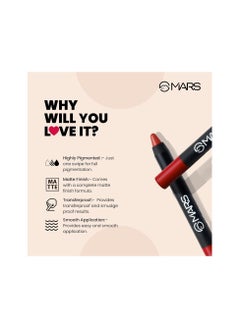 Mars MARS Long Lasting Crayon Lipstick up to 12 Hours Stay | Matte Finish | Waterproof | Won't Smudge Won't Budge Lip Crayon (3.5 gm) 10-Girl Power  - Image 2