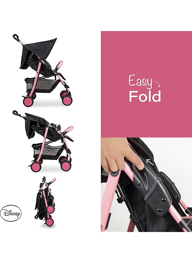 Minnie Mouse Lightweight Picnic Stroller + Storage Cabin 0 36 Months Compact Design Rear Breaks - Image 3