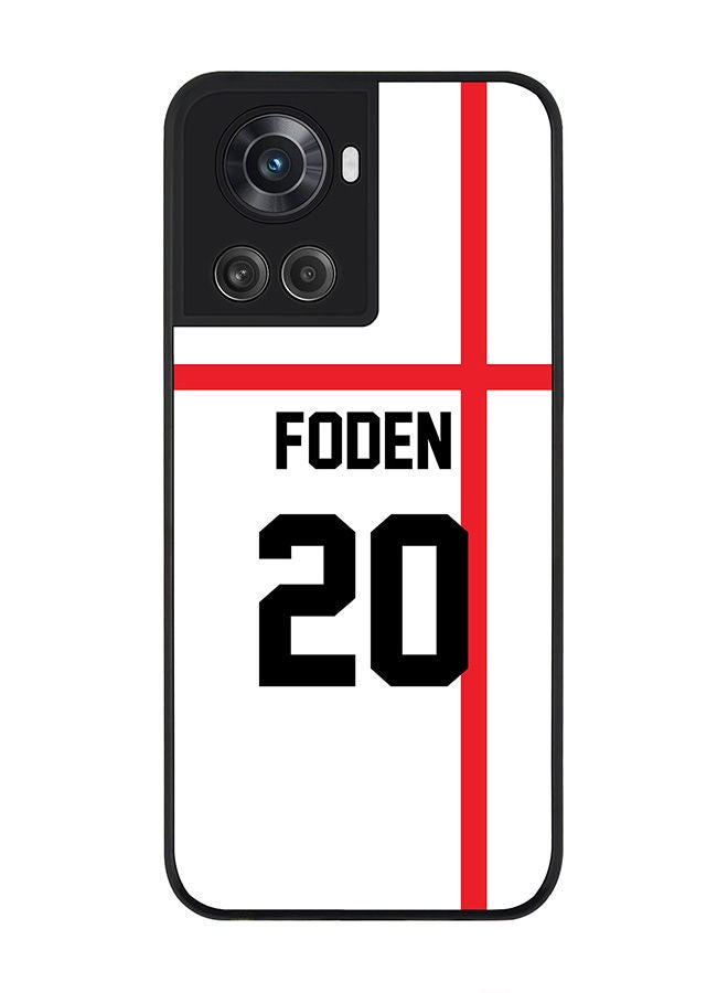 Stylizedd Rugged Black edge case for OnePlus 10R 5G/OnePlus Ace 5G Slim fit Soft Case Flexible Rubber Edges Anti Drop TPU Gel Thin Cover - Football Team - England Player Name - Foden - Image 1