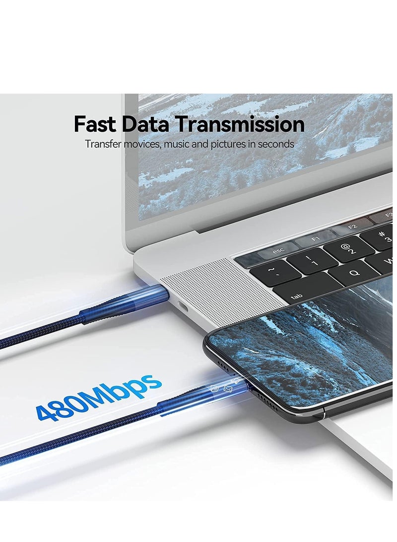 (Pack of 2) 100W USB-C to USB-C Fast Charging Cable, PD 3.0 Power Delivery, Durable Nylon Braided Cable, Compatible with Laptops/Mobiles/Tablets - 3.3 Feet (1 Meter) - Black - Image 4