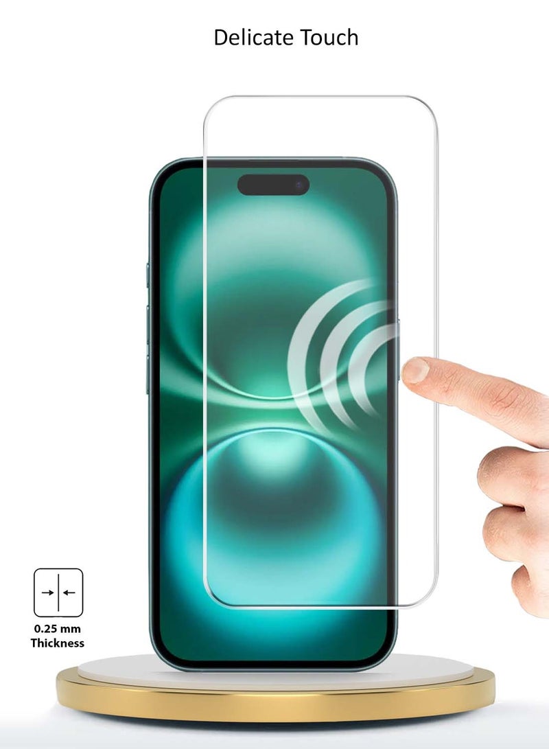 Wtech Apple iPhone 16 2024 Premium Series Curved Edges 9H 2.5D Tempered Glass Screen Protector (MSG9CN) - Clear - Image 4