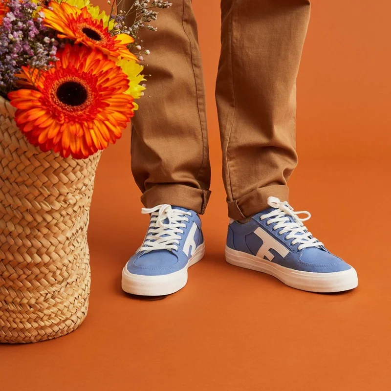 Faguo Walnut Blue Sneakers in Recycled Cotton