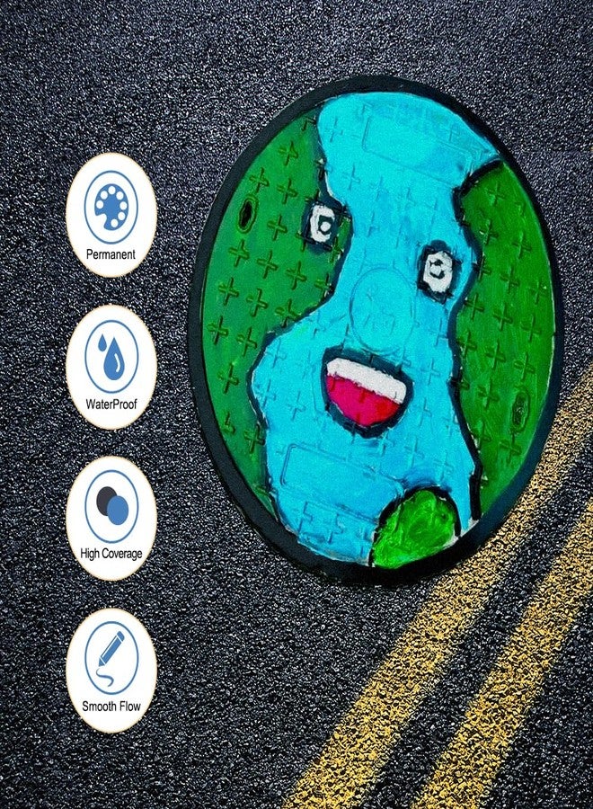 TRANSON 2 Black Dual-tip Permanent Paint Markers Oil Based Waterproof - Image 5