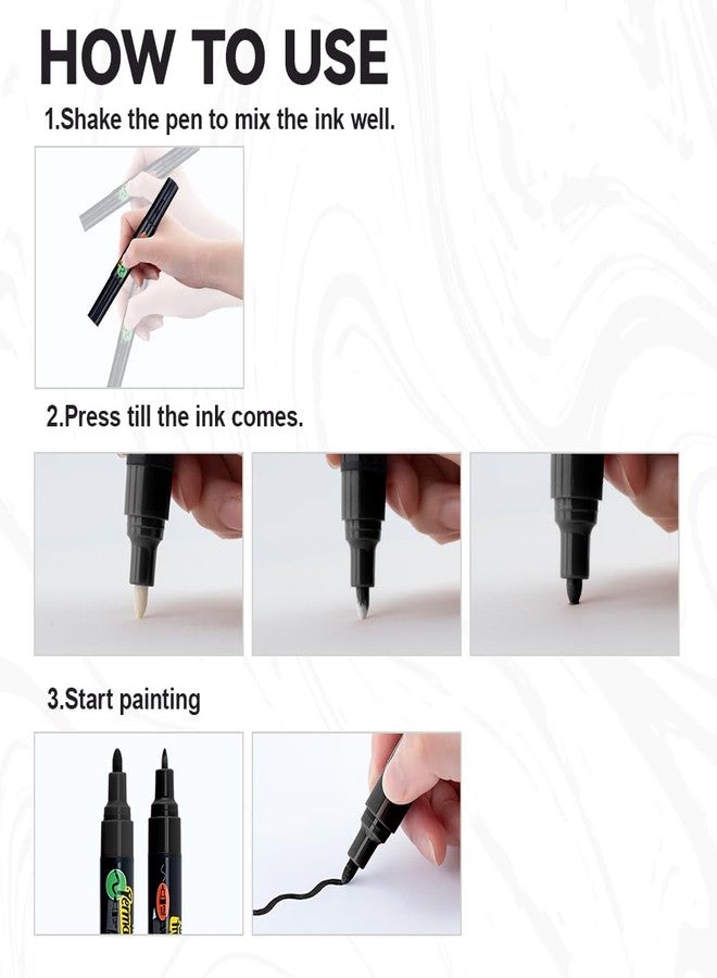 TRANSON 2 Black Dual-tip Permanent Paint Markers Oil Based Waterproof - Image 4