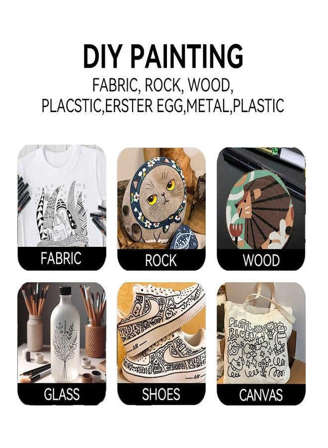 TRANSON 2 Black Dual-tip Permanent Paint Markers Oil Based Waterproof - Image 2