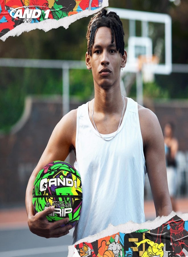 AND1 Supreme Grip Rubber Basketball: Official Regulation Size 7 (29.5 inches) - Deep Channel Construction Streetball, Made for Indoor Outdoor Basketball Games - Image 5