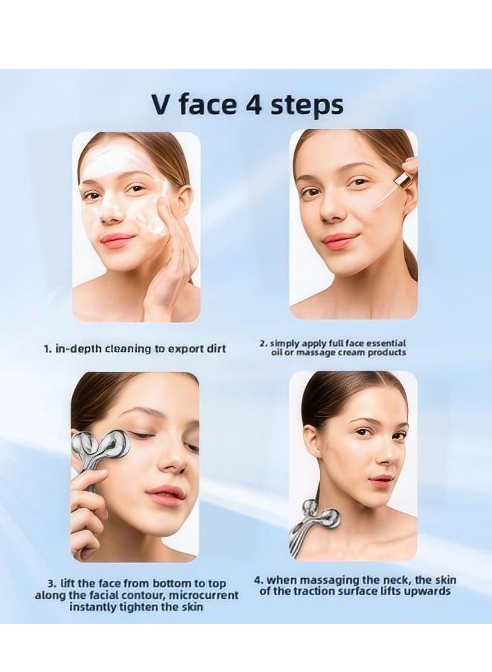general Y-shaped roller 3D massager, reduces skin swelling, lymphatic drainage, facial tension, skincare gift (silver)  - Image 3