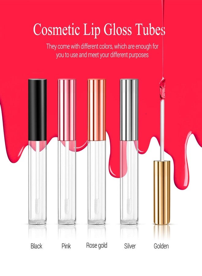 KPX 30 Pcs lip Gloss Tube Containers Bulk Wand 10ml Empty Clear Pink Lip Oil Tubes Refillable Lip Balm Bottles with Rubber Insert for DIY Makeup Such as Lip Samples, Homemade Lip Balm (Rose Golden) - Image 3