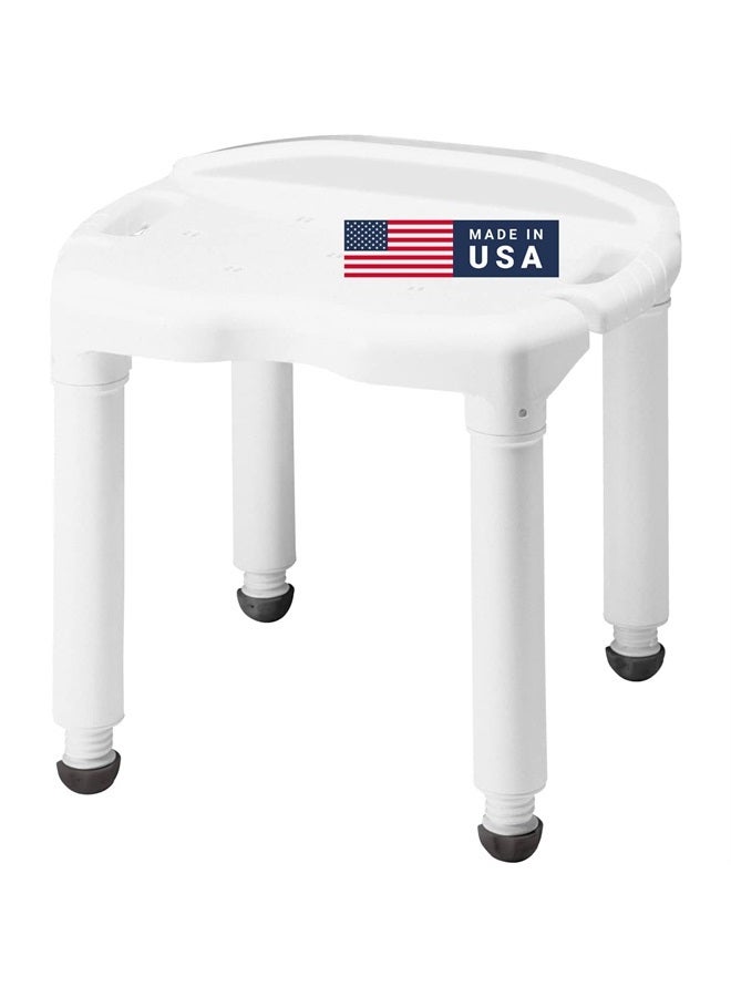 careX Universal Bath Seat And Shower Chair - Bath Chair Supports Up To 400 Pounds - Adjustable Height Shower Bench, Plastic Stool For Shower, Shower Seat - Image 1