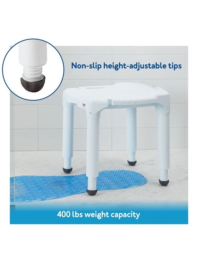 careX Universal Bath Seat And Shower Chair - Bath Chair Supports Up To 400 Pounds - Adjustable Height Shower Bench, Plastic Stool For Shower, Shower Seat - Image 3