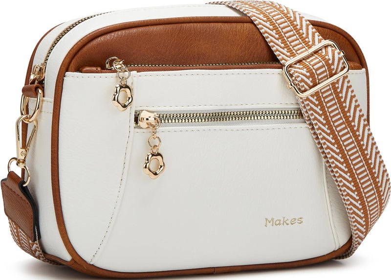 Makes Crossbody Purse for Women Small Crossbody Bags Trendy Vegan Leather with Adjustable Shoulder Strap - Image 1