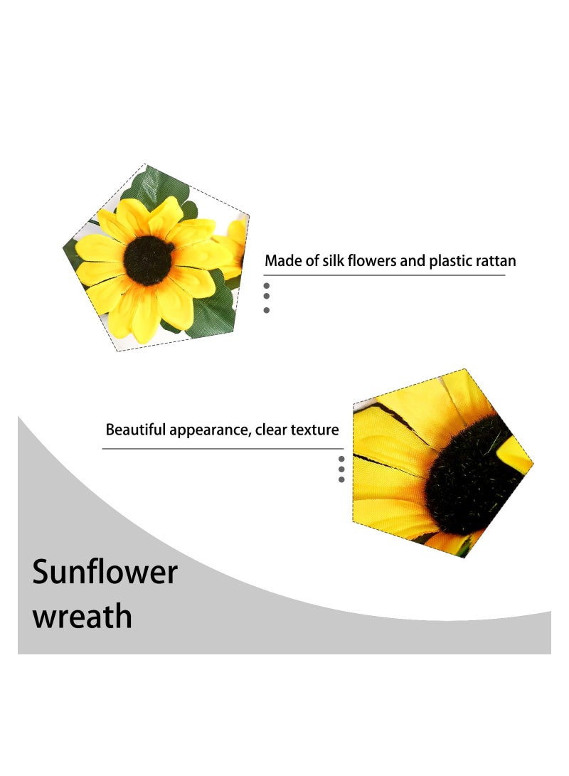 SYOSI Sunflower Garlands, Length 2.3m Each, Artificial Ivy Vines, Silk Sunflower Garlands, Hanging Sunflower Vines for Garden, Wall Decoration, for Decorate Gardens, Windowsills, Porches(2 Pack) - Image 5