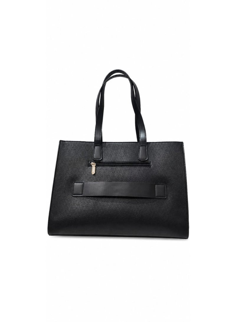 BAGCO Women’s Classic Black Handbag – Large PU Leather Tote with Long Handles & Crossbody Strap - Image 2