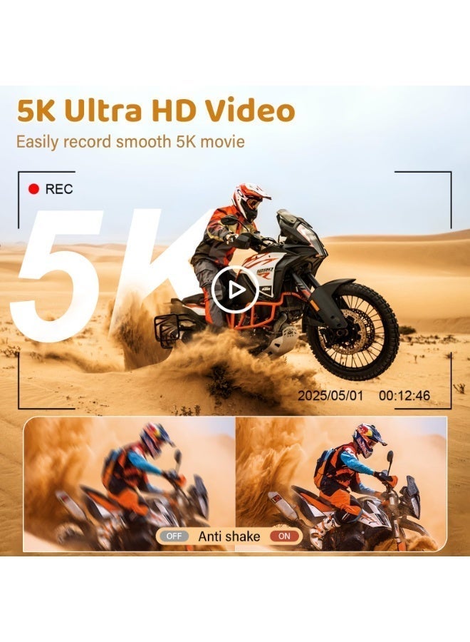 Blink 5K 75MP Digital Camera with 64GB Card, 18X Zoom, 180° Flip Screen & 2 Batteries - Image 3