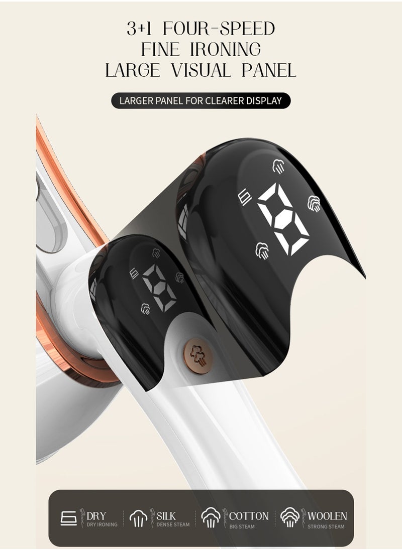 Splendors - Portable Iron 1200W Electric Travel Mini Handheld Iron Steamer Dry And Wet Ironing Machine （With Wire） 180°Swivel Handle With LCD Display - Image 1