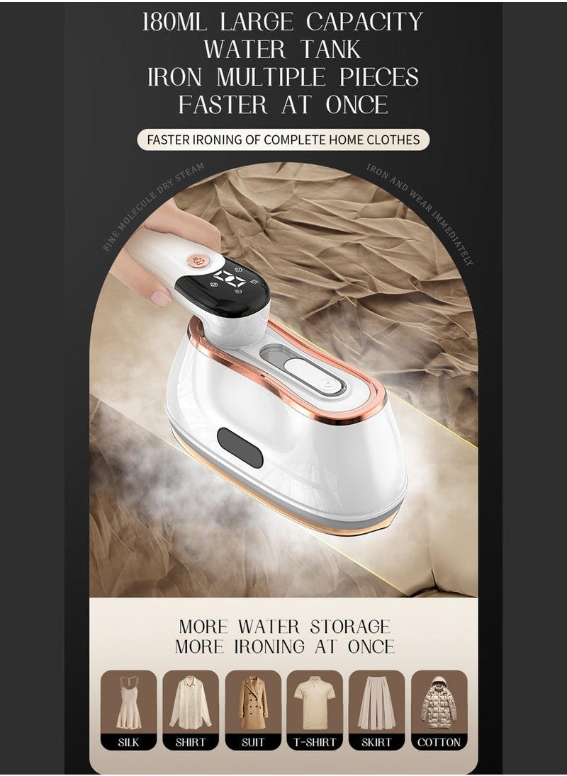 Splendors - Portable Iron 1200W Electric Travel Mini Handheld Iron Steamer Dry And Wet Ironing Machine （With Wire） 180°Swivel Handle With LCD Display - Image 1