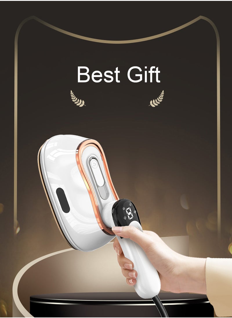 Splendors - Portable Iron 1200W Electric Travel Mini Handheld Iron Steamer Dry And Wet Ironing Machine （With Wire） 180°Swivel Handle With LCD Display - Image 1